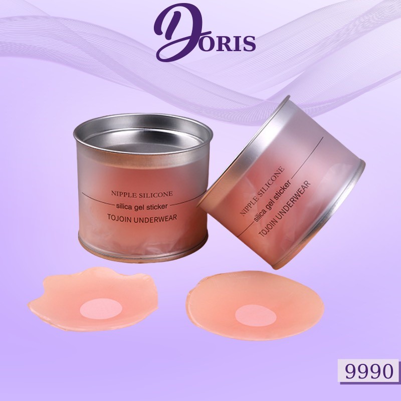 Hộp 5 cặp dán ti silicon siêu bám dính tái sử dụng DORIS - 9990