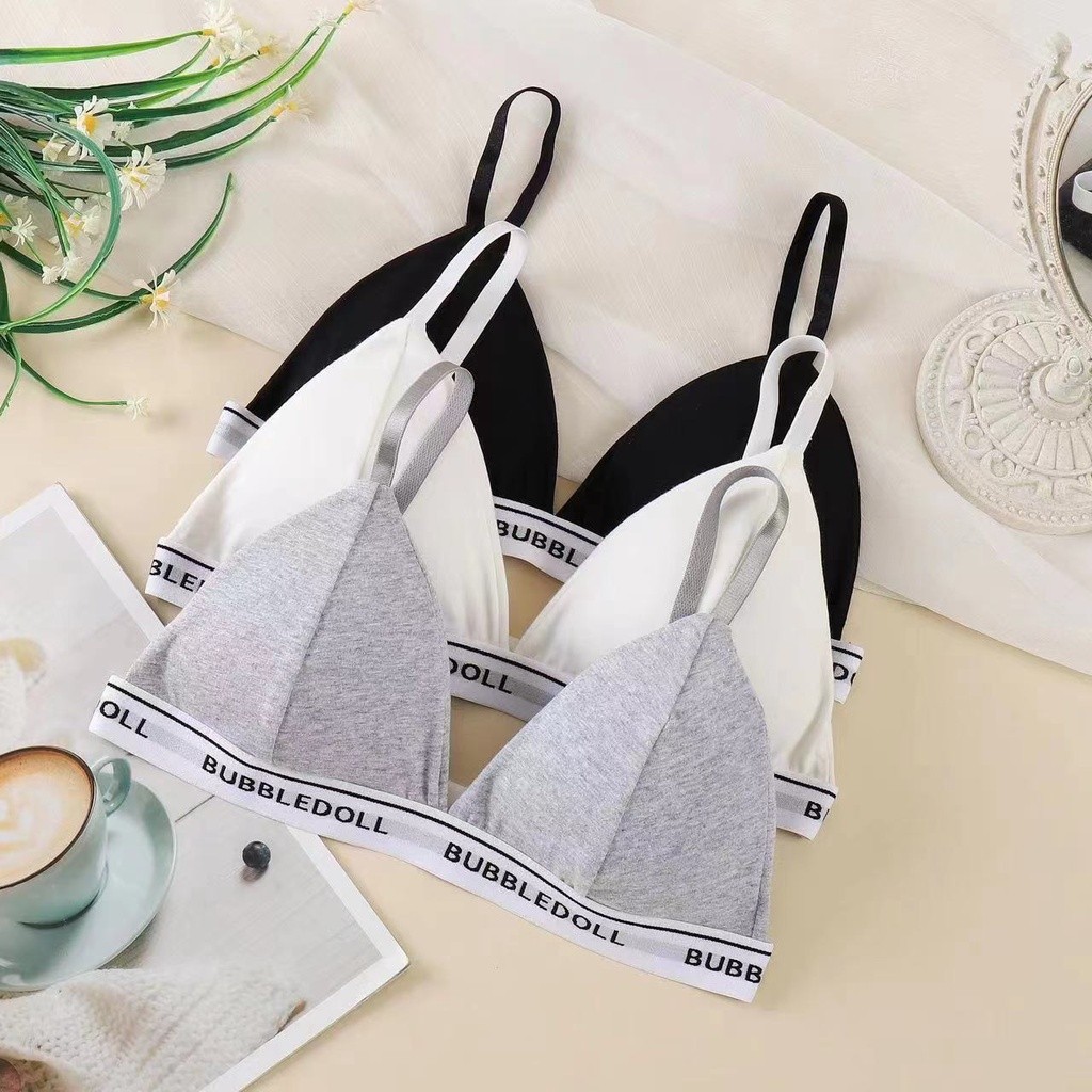 Áo Ngực Cotton Thoáng Mát Viền Chữ Cá Tính Cho Nàng DORIS 3009