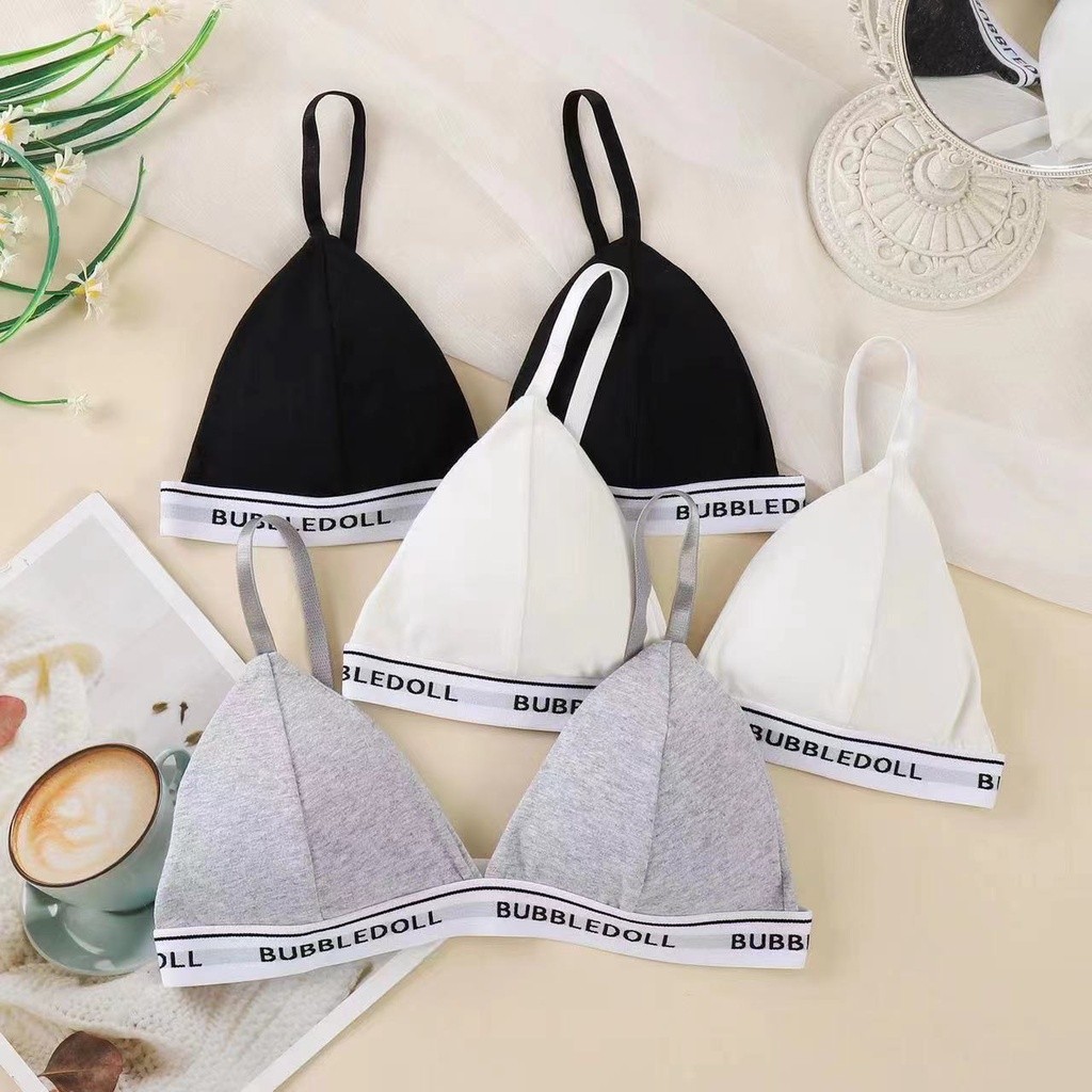 Áo Ngực Cotton Thoáng Mát Viền Chữ Cá Tính Cho Nàng DORIS 3009