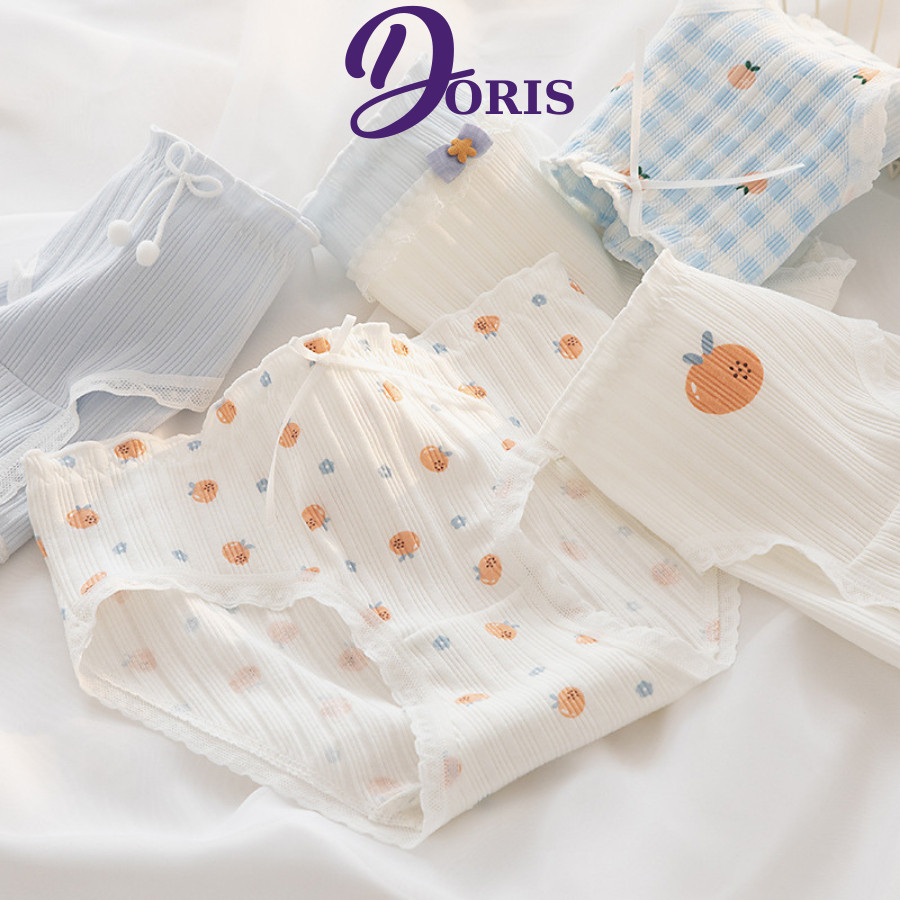 Quần Lót Nữ Cao Cấp, Quần Lót Cotton Họa Tiết Dễ Thương Co Dãn 4 Chiều DORIS Q05