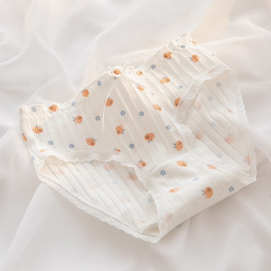 Quần Lót Nữ Cao Cấp, Quần Lót Cotton Họa Tiết Dễ Thương Co Dãn 4 Chiều DORIS Q05