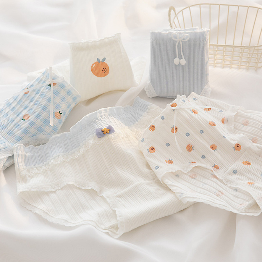 Quần Lót Nữ Cao Cấp, Quần Lót Cotton Họa Tiết Dễ Thương Co Dãn 4 Chiều DORIS Q05