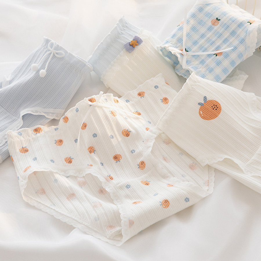 Quần Lót Nữ Cao Cấp, Quần Lót Cotton Họa Tiết Dễ Thương Co Dãn 4 Chiều DORIS Q05