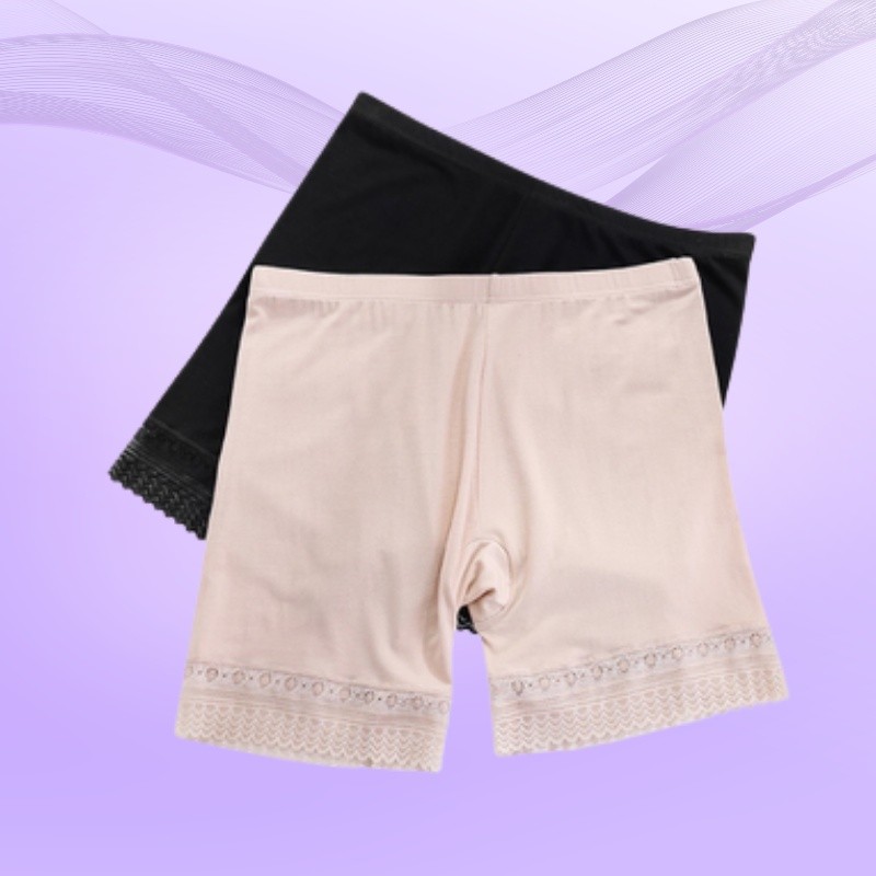 Quần đùi mặc trong váy cotton co dãn viền ren xinh xắn DORIS - 0125