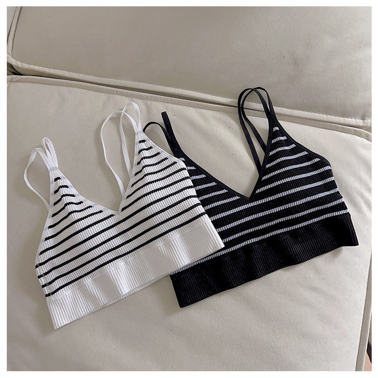 Áo Lót Ngực Bra Đệm Mỏng Chất Gân Tăm Co Dãn Cổ V Sexy DORIS 831