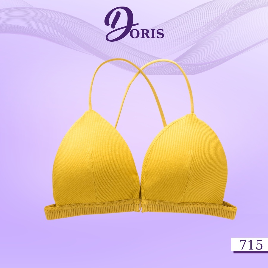 Áo lót ngực bra cotton gân tăm đệm nâng ngực đan dây sexy DORIS 715