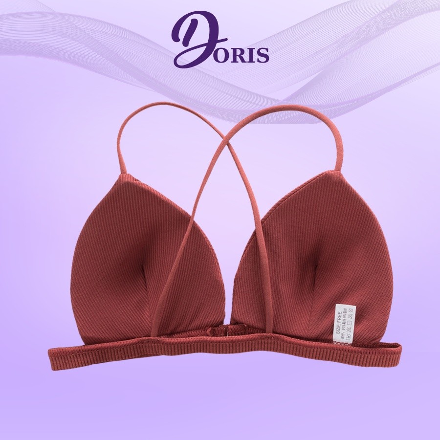 Áo lót ngực bra cotton gân tăm đệm nâng ngực đan dây sexy DORIS 715