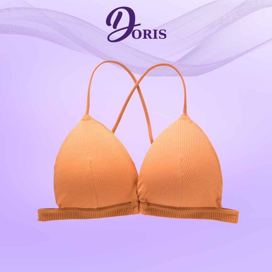 Áo lót ngực bra cotton gân tăm đệm nâng ngực đan dây sexy DORIS 715