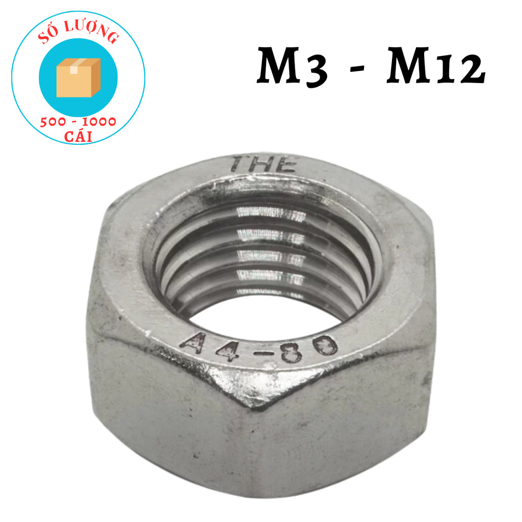 [SL 500 con] Đai ốc, tán lục giác inox 316 DIN934 MS PRO M3 - M12 ...