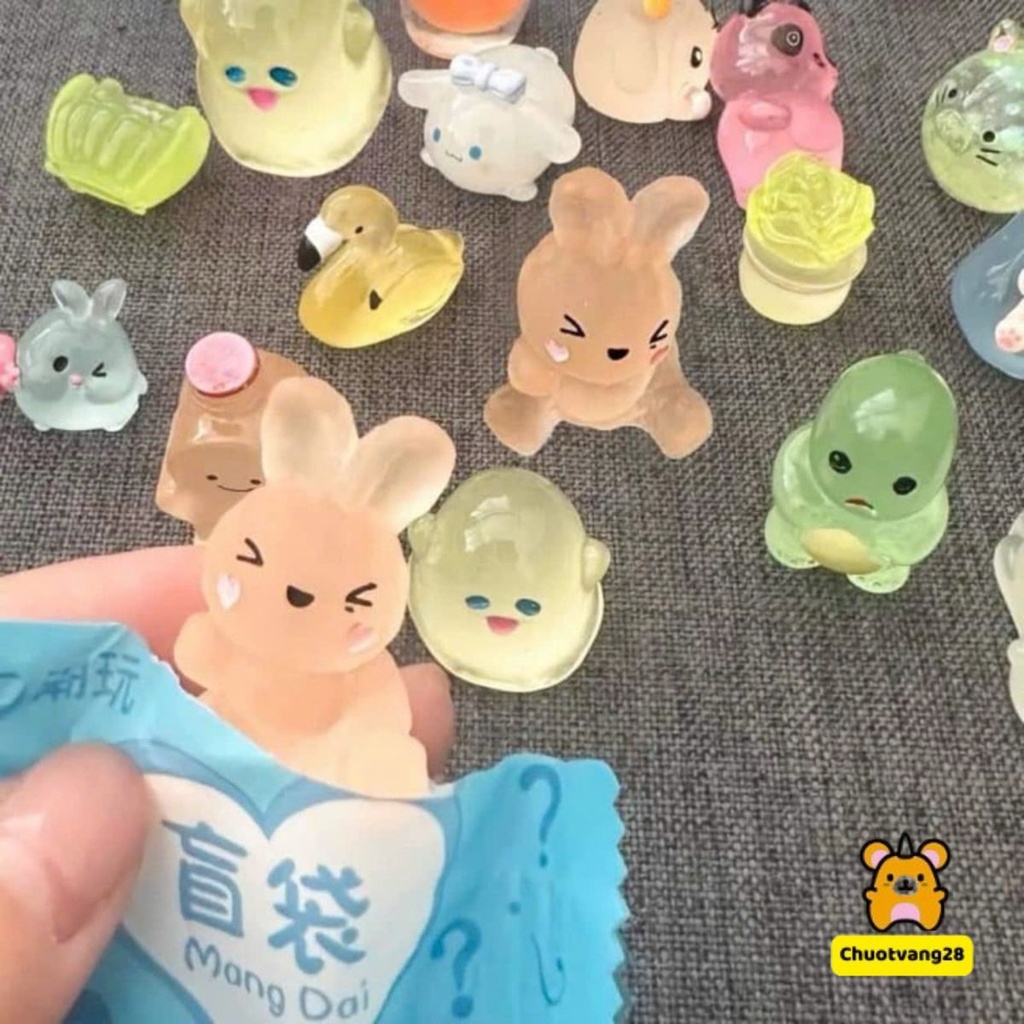 Combo 50 Túi charm phát sáng Blindbag, túi charm DẠ QUANG túi mù, quà tặng học sinh