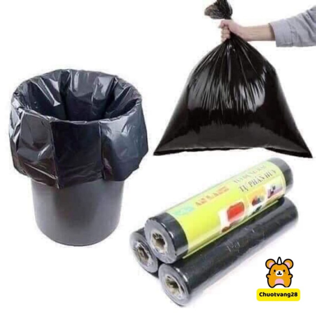 Cuộn 500gram túi đựng rác phân huỷ màu đen