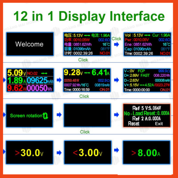 [DCSC] USB Digital Tester J7-c (4 đầu) - Đo dòng sạc và điện áp, có Bluetooth hoặc không Bluetooth
