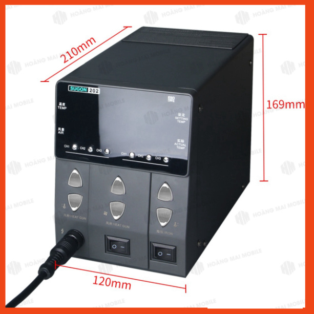 Máy hàn cầm tay 2 in 1 SUGON 202, khò liền hàn, phù hợp mũi hàn 936