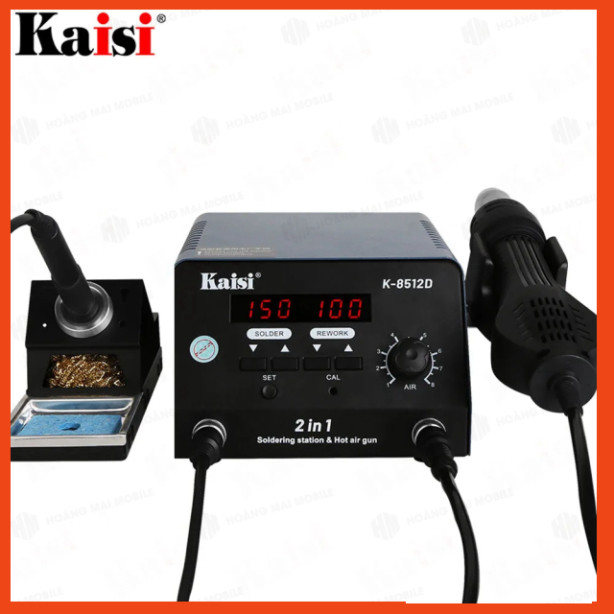 Máy hàn 2 in 1 KAISI 8512D, khò liền hàn cầm tay, phù hợp mũi hàn T12