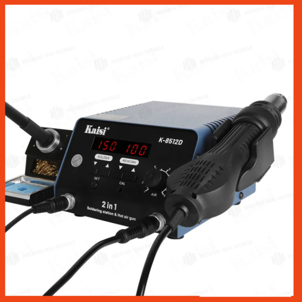 Máy hàn 2 in 1 KAISI 8512D, khò liền hàn cầm tay, phù hợp mũi hàn T12