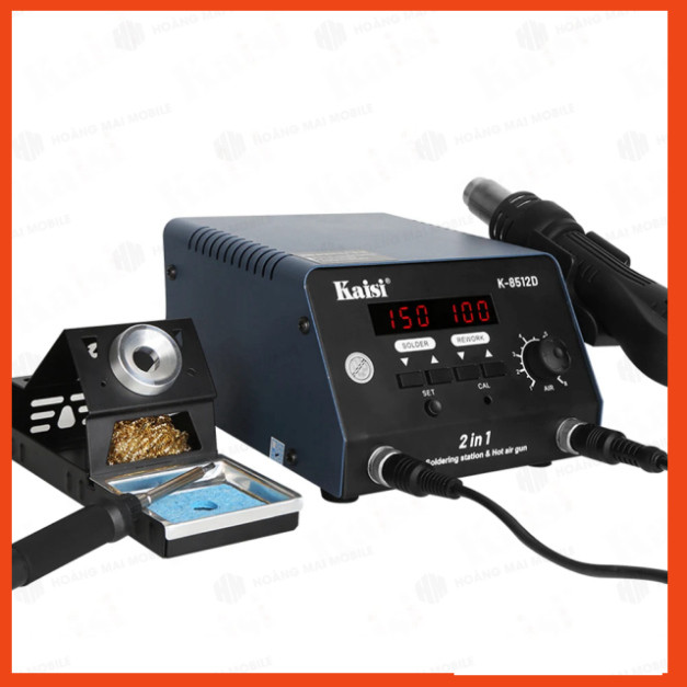 Máy hàn 2 in 1 KAISI 8512D, khò liền hàn cầm tay, phù hợp mũi hàn T12