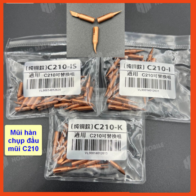 [DCSC] Mũi hàn chụp đầu C210 có khe (3 kiểu đầu)
