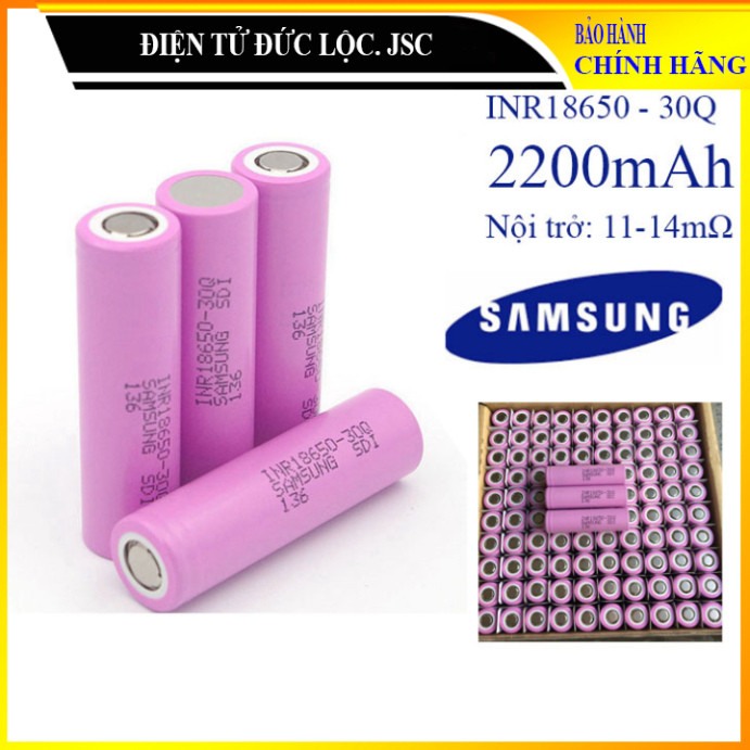 Cell Pin 18650 Samsung Nội trở thấp 11-15mΩ, INR18650 30Q 2200mAh, Dòng ...