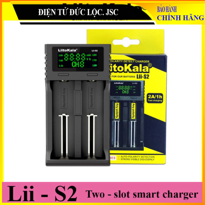 Bộ sạc pin đa năng Liitokala Lii-S2, sạc 18650 1.2V 3.7V 3.2V AA / AAA ...