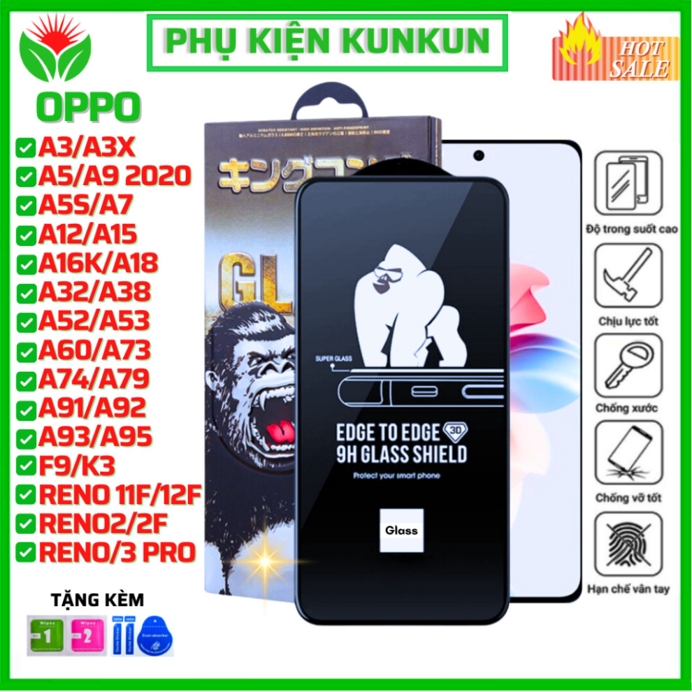 Cường lực Oppo K3 Reno 15 5G 15F 14F 14 5G 13F 13 5G 11F 12F 13F 2 3 Pro A5 A5x Pro A6 A6s A6x A6t A5i A5i Pro 3D KK