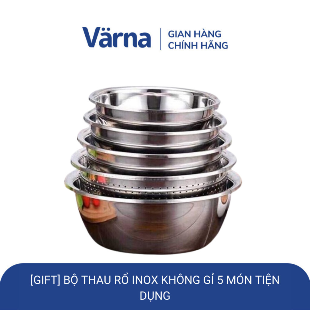 [GIFT] Bộ thau rổ Inox không gỉ 5 món tiện dụng | Shopee Việt Nam