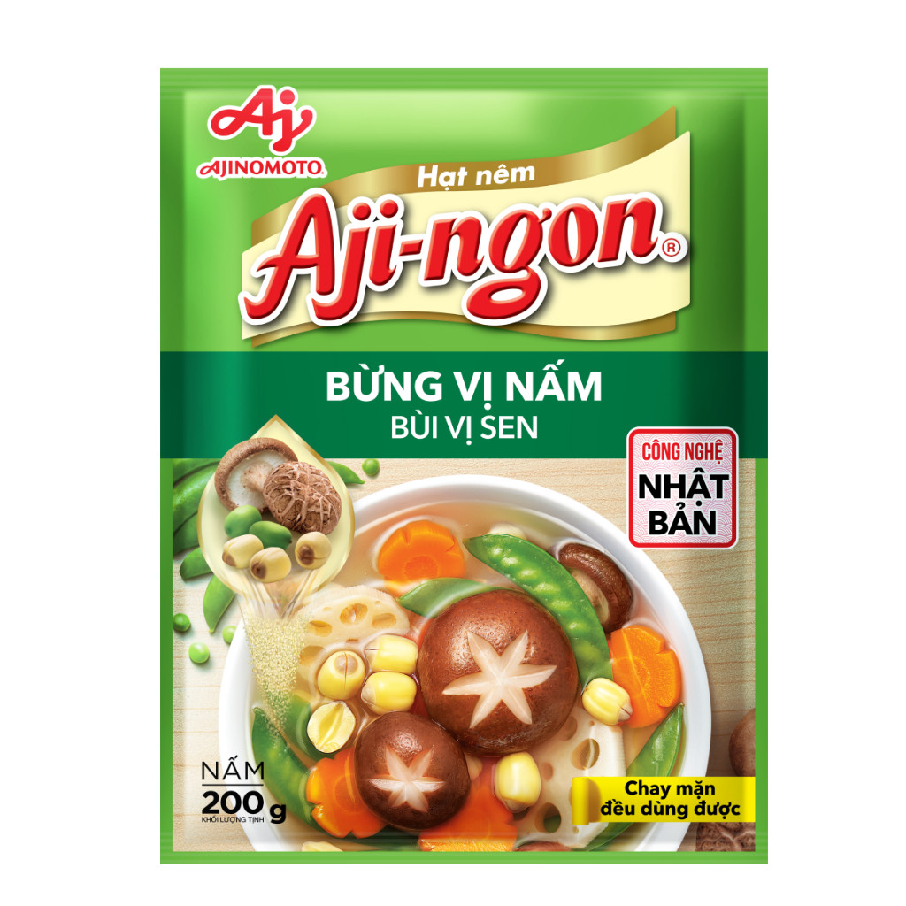 Ảnh Combo 3 Gói Hạt Nêm Aji-ngon® Nấm Hương và Hạt Sen 200g/Gói 1