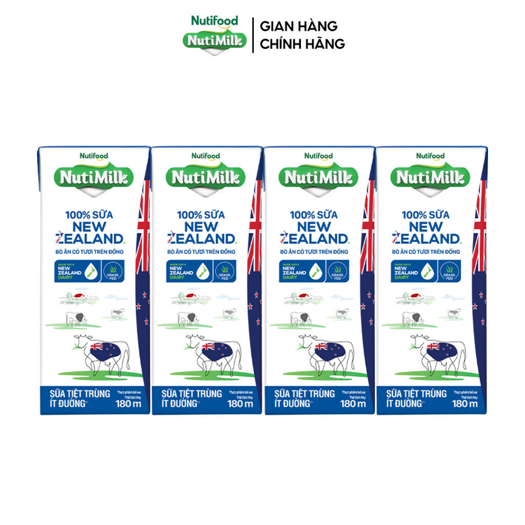 Ảnh Thùng Sữa Tiệt Trùng New Zealand NutiMilk 180ml (Hộp 180ml x 48) 4