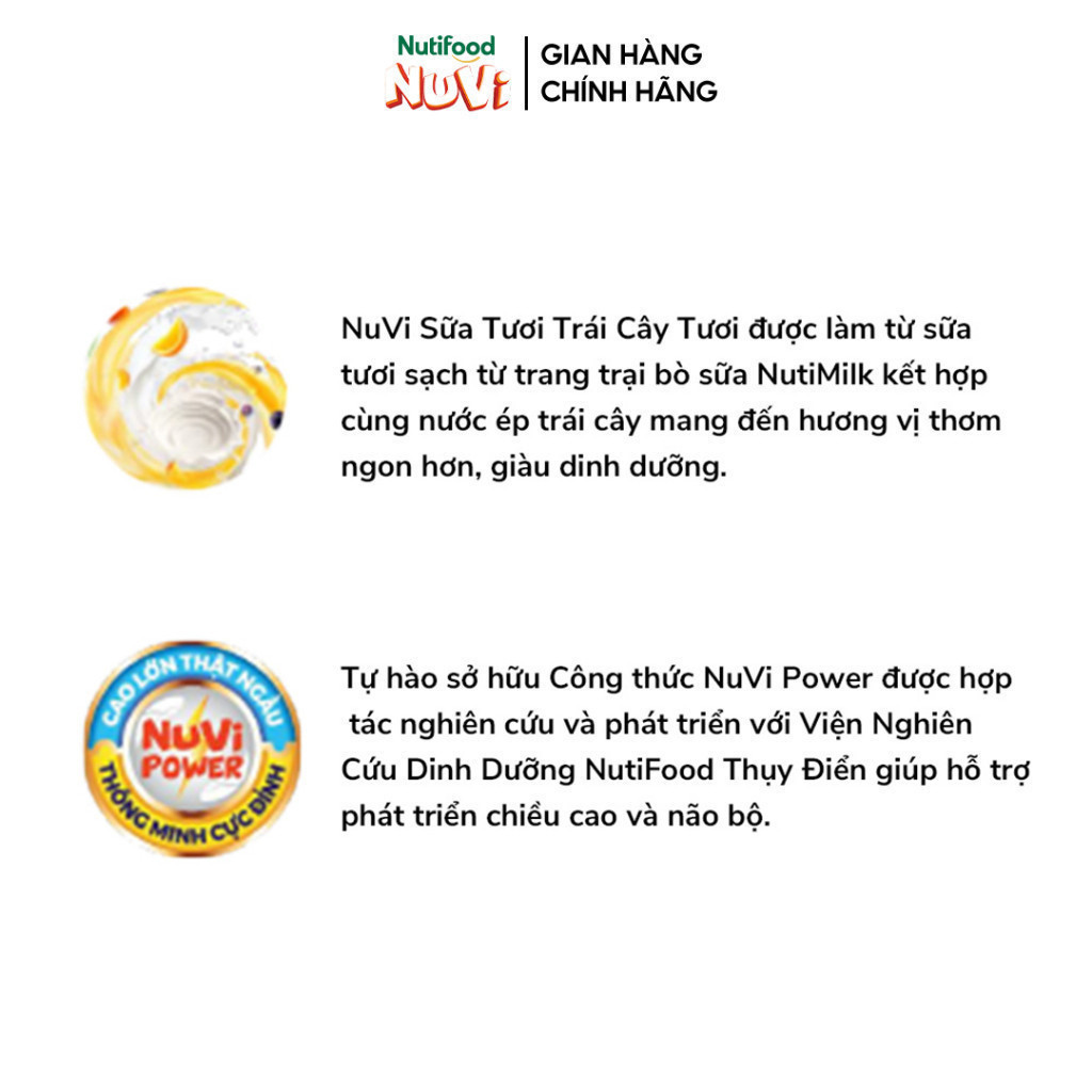 Thùng 48 Hộp Thức Uống Sữa Tươi Trái Cây NuVi Vị Dâu 110ml