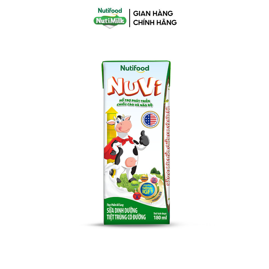 Ảnh Thùng Sữa Dinh Dưỡng Tiệt Trung NuVi Có Đường 180ml (Hộp 180ml x 48) 3