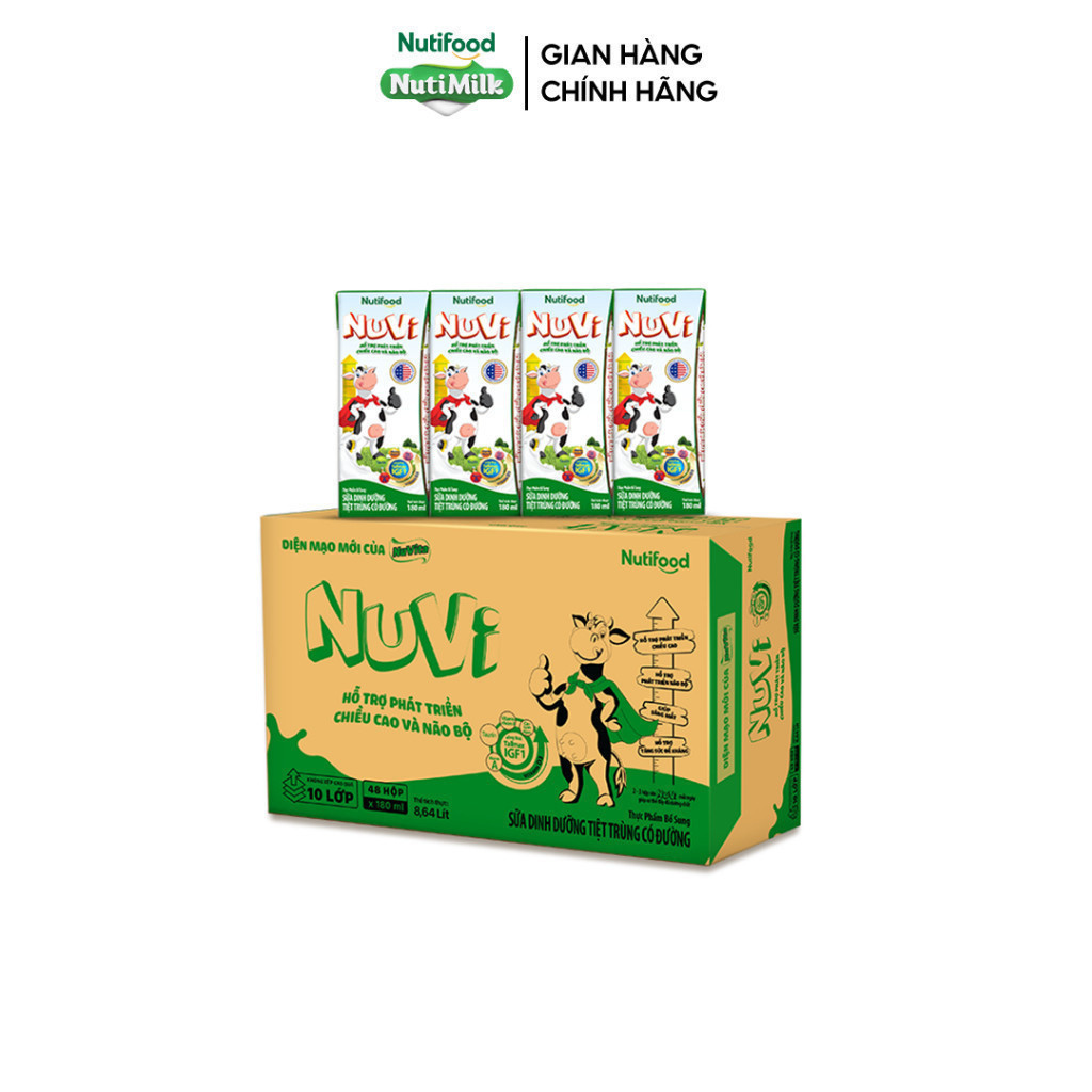Ảnh Thùng Sữa Dinh Dưỡng Tiệt Trung NuVi Có Đường 180ml (Hộp 180ml x 48) 4