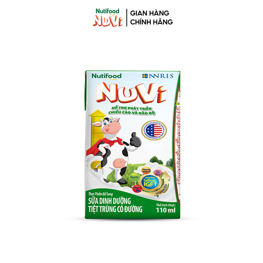 Ảnh Thùng Sữa Dinh Dưỡng Tiệt Trùng NuVi Có Đường 110ml (Hộp 110ml x 48) 3