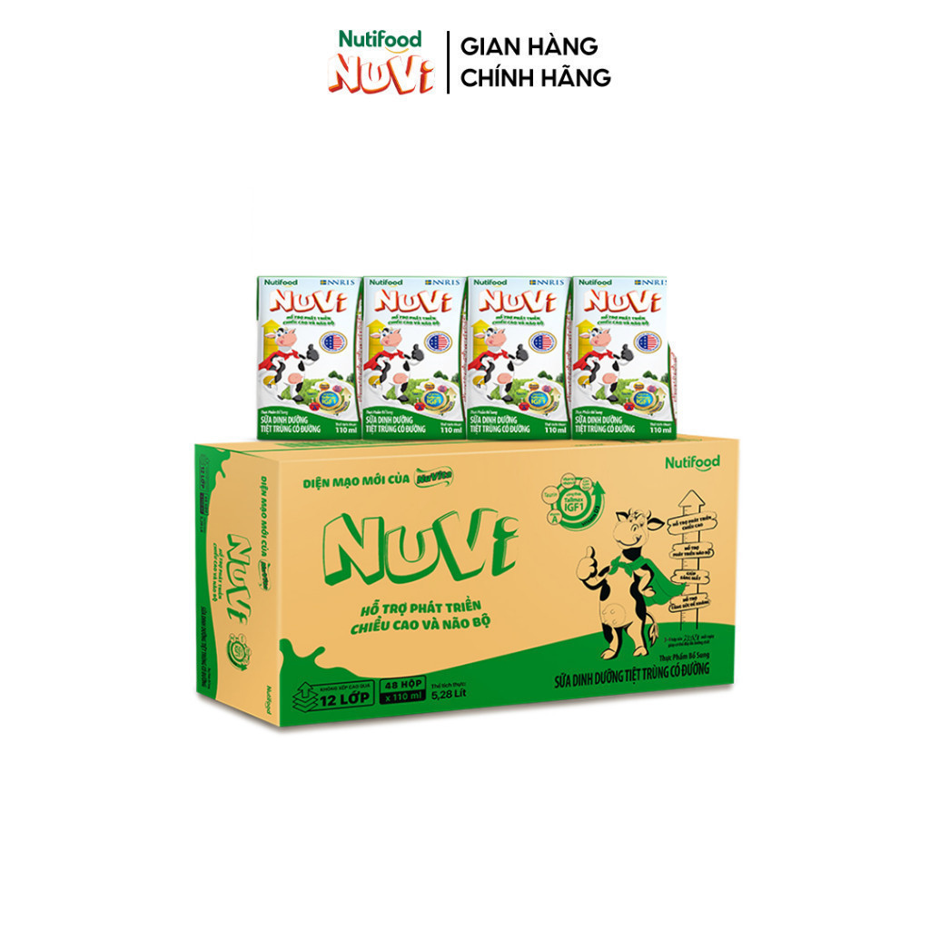 Ảnh Thùng Sữa Dinh Dưỡng Tiệt Trùng NuVi Có Đường 110ml (Hộp 110ml x 48) 4