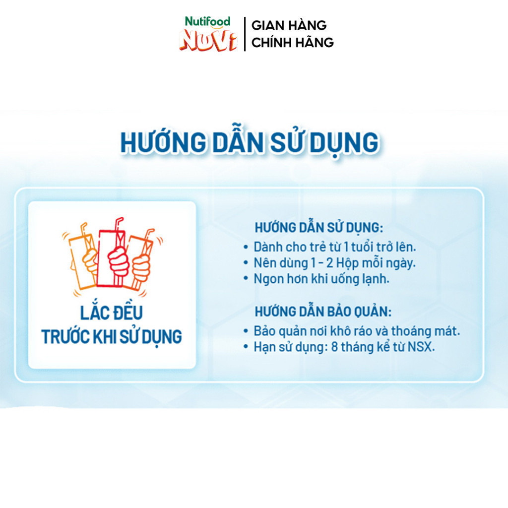 Thùng 48 Hộp Sữa Chua Uống Có Thạch NuVi Vị Dâu 170ml