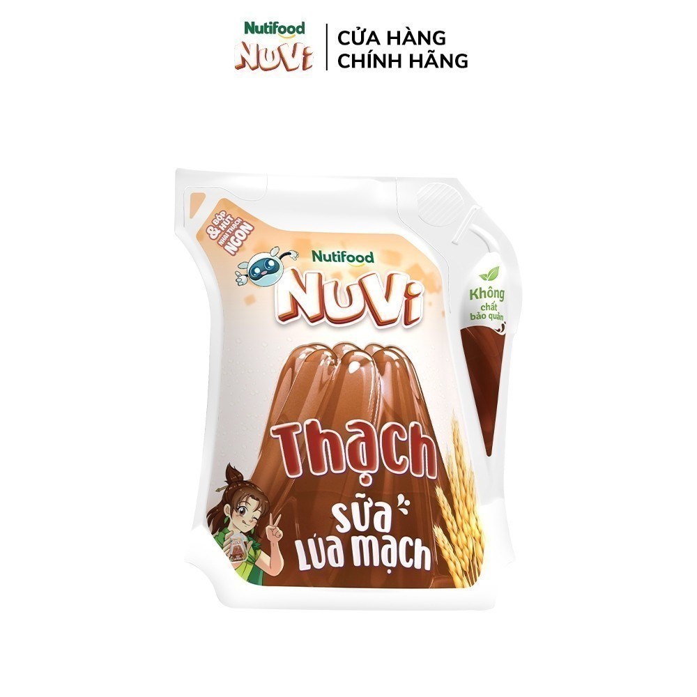 Ảnh Thùng Thạch Trái Cây NuVi Vị Sữa Lúa Mạch 110ml (Túi 110ml x 24) 3