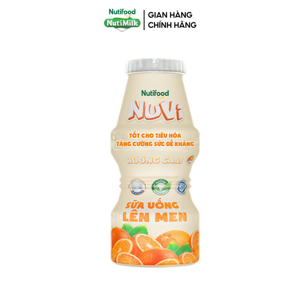Thùng 48 Chai Sữa Uống Lên Men NuVi Vị Cam 100ml