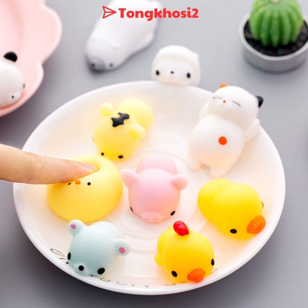 PVN46768 Đồ Chơi Bóp Tay Mềm Giảm Căng Thẳng Hình Bánh Bao/Động Vật Vui Nhộn Cho Học Sinh