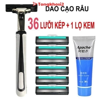 PVN5899 Dao cạo râu combo 36 lưỡi kép+ 1 lọ kem T2