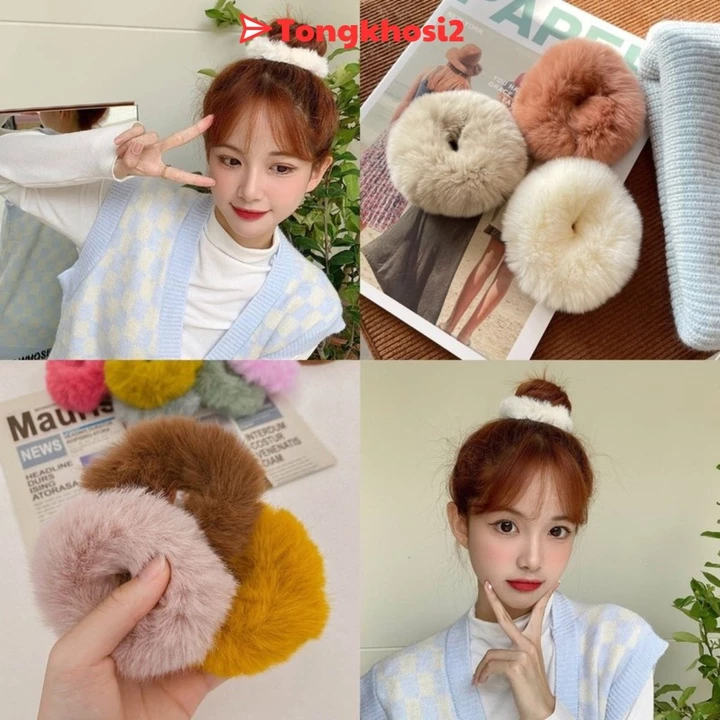 PVN62409 Set 2 Dây buộc tóc scrunchies, đồ cột tóc dây buộc tóc scrunchies