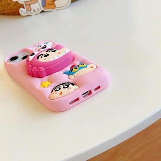 Ốp lưng iphone Shin Hồng có giá đỡ hot trend Cho 6plus/7plus/x/xs/xsm/11/12/13/14/15/pro/max/plus/promax RABBI