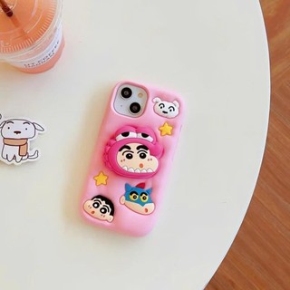 Ốp lưng iphone Shin Hồng có giá đỡ hot trend Cho 6plus/7plus/x/xs/xsm/11/12/13/14/15/pro/max/plus/promax RABBI