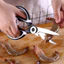 Kéo Cắt Thức Ăn Nhà Bếp Lưỡi Inox H3 Mới Đen- Kéo Đa Năng Cắt Đồ Ăn Làm Bếp - Có Bao Lưỡi