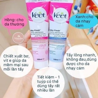 Kem tẩy lông VEET pháp 100ml cho da thường và da nhạy cảm