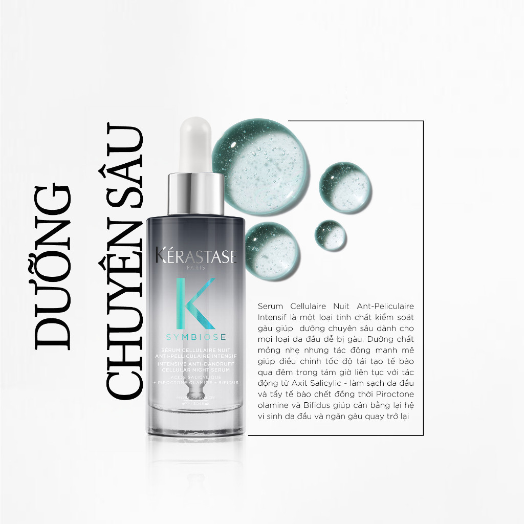 Dưỡng chất giúp kiểm soát gàu dành cho da đầu gàu Kérastase Symbiose  Intensive Anti-druff Cellular Serum 30ml | Shopee Việt Nam