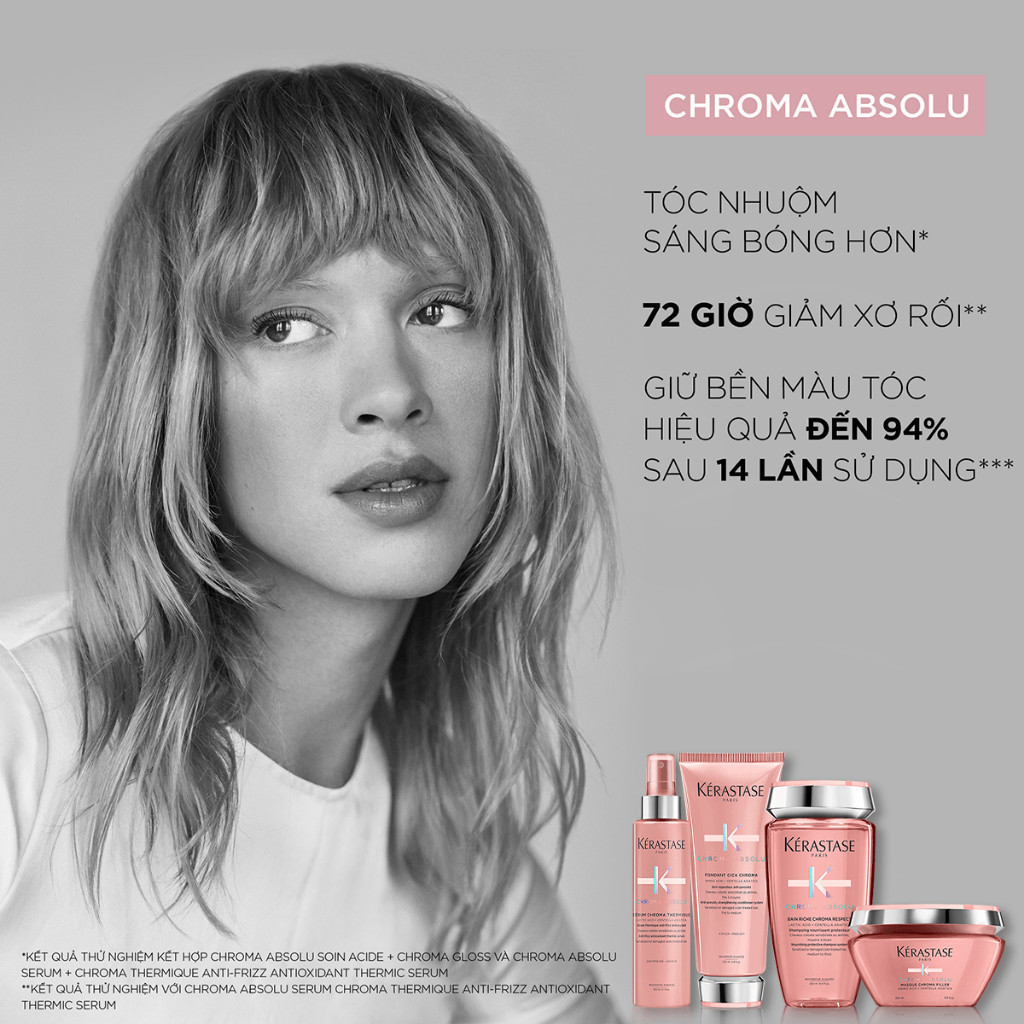 Dầu gội giúp bảo vệ màu, nuôi dưỡng & phục hồi cho tóc nhuộm khô dày Kérastase Chroma Absolu Bain Riche Respect 250ml