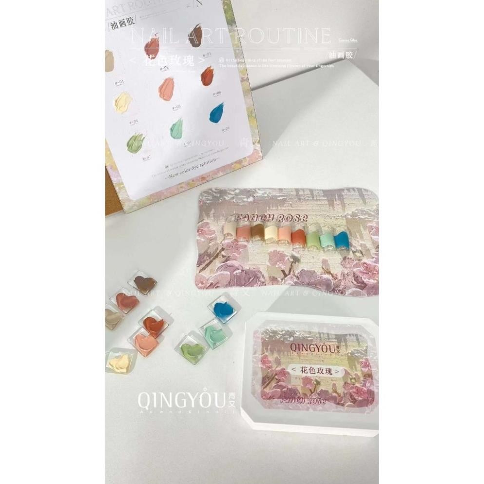 Set Gel Thạch cao vẽ nổi 9 màu , gel dặm omber, gel thạch cao màu pastel