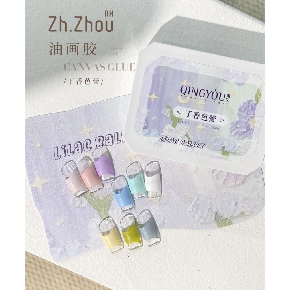 Set Gel Thạch cao vẽ nổi 9 màu , gel dặm omber, gel thạch cao màu pastel