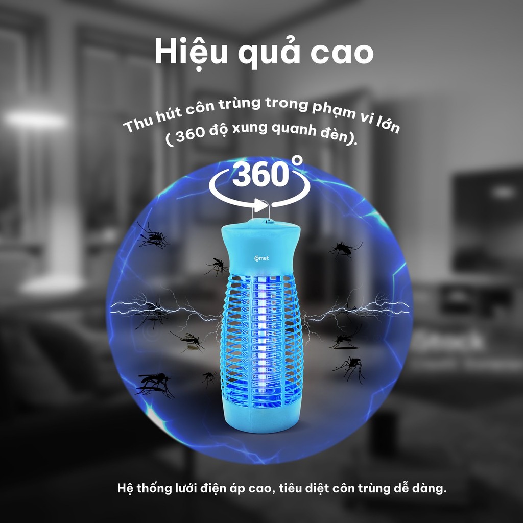 Mô tả Đèn Bắt Muỗi Côn Trùng COMET CM069 6W Đa Năng, Thiết Kế Gọn, Hiệu Quả, An Toàn - 1