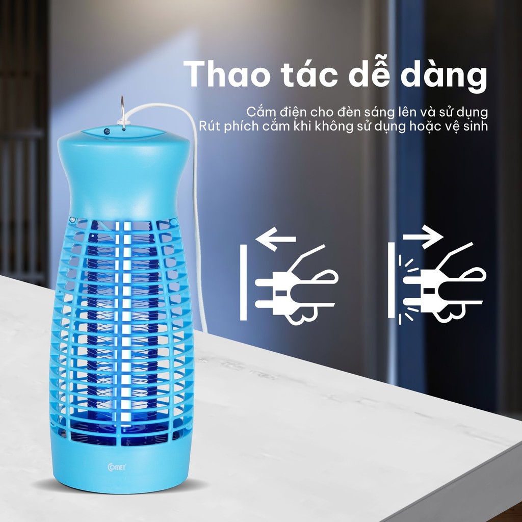 Mô tả Đèn Bắt Muỗi Côn Trùng COMET CM069 6W Đa Năng, Thiết Kế Gọn, Hiệu Quả, An Toàn - 6