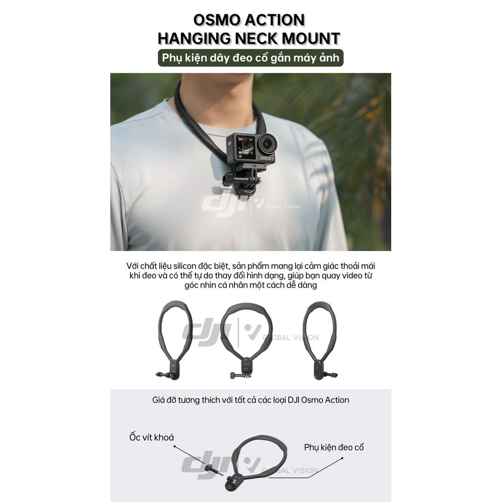Mô tả Dây đeo cổ dùng gắn máy ảnh DJI dùng cho Osmo Action camera hành động cao cấp chính hãng - 1