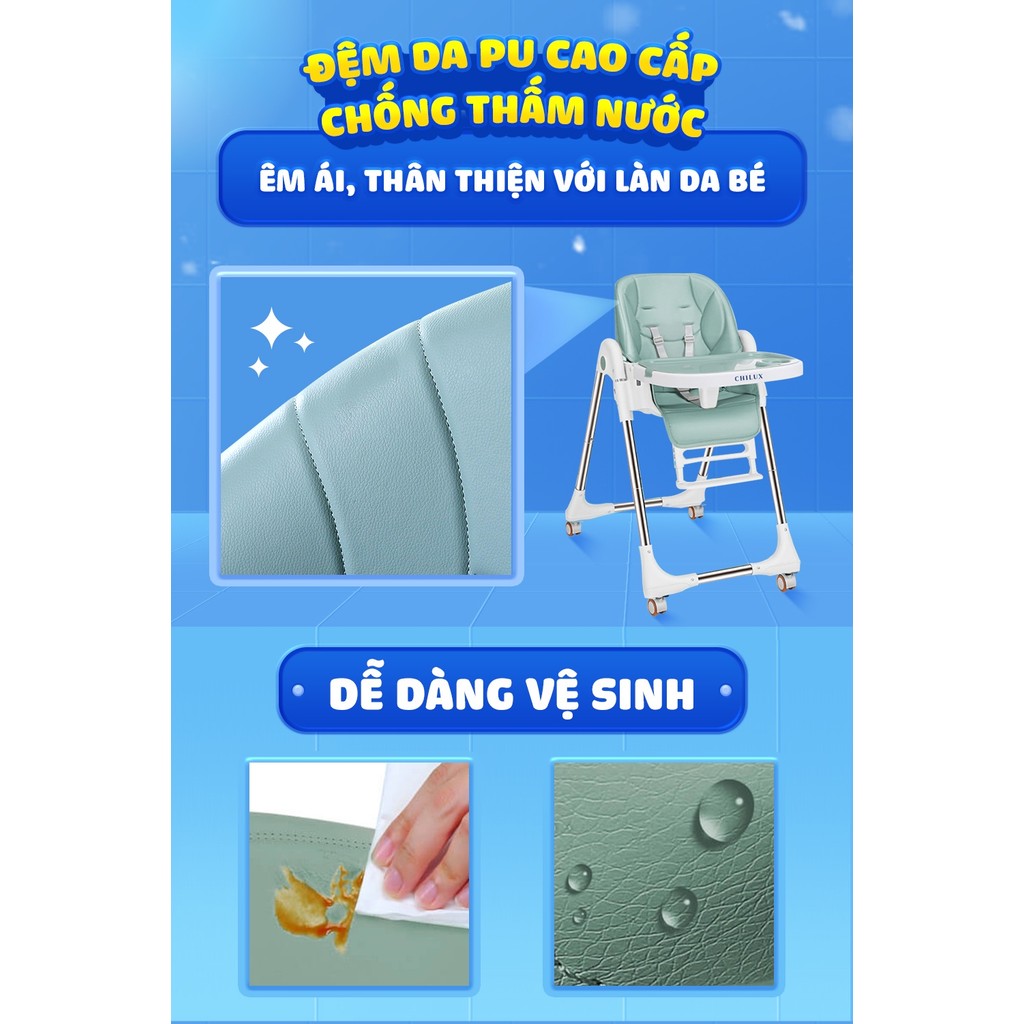 Mô tả Ghế ăn dặm cho bé Chilux Grow S - Điều chỉnh độ cao linh hoạt, ngã lưng 5 cấp độ - 5